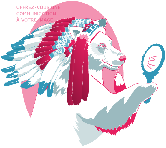 illustration de l'ours appartenant la charte graphique de l'agence