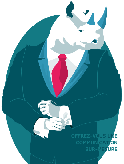 illustration du rhinocéros emblême de la charte graphique de L'Effet Libre